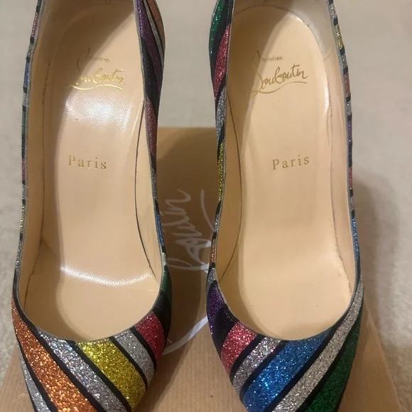 Christian Louboutin Glitter Multicolor Heels - Picture 2 of 5